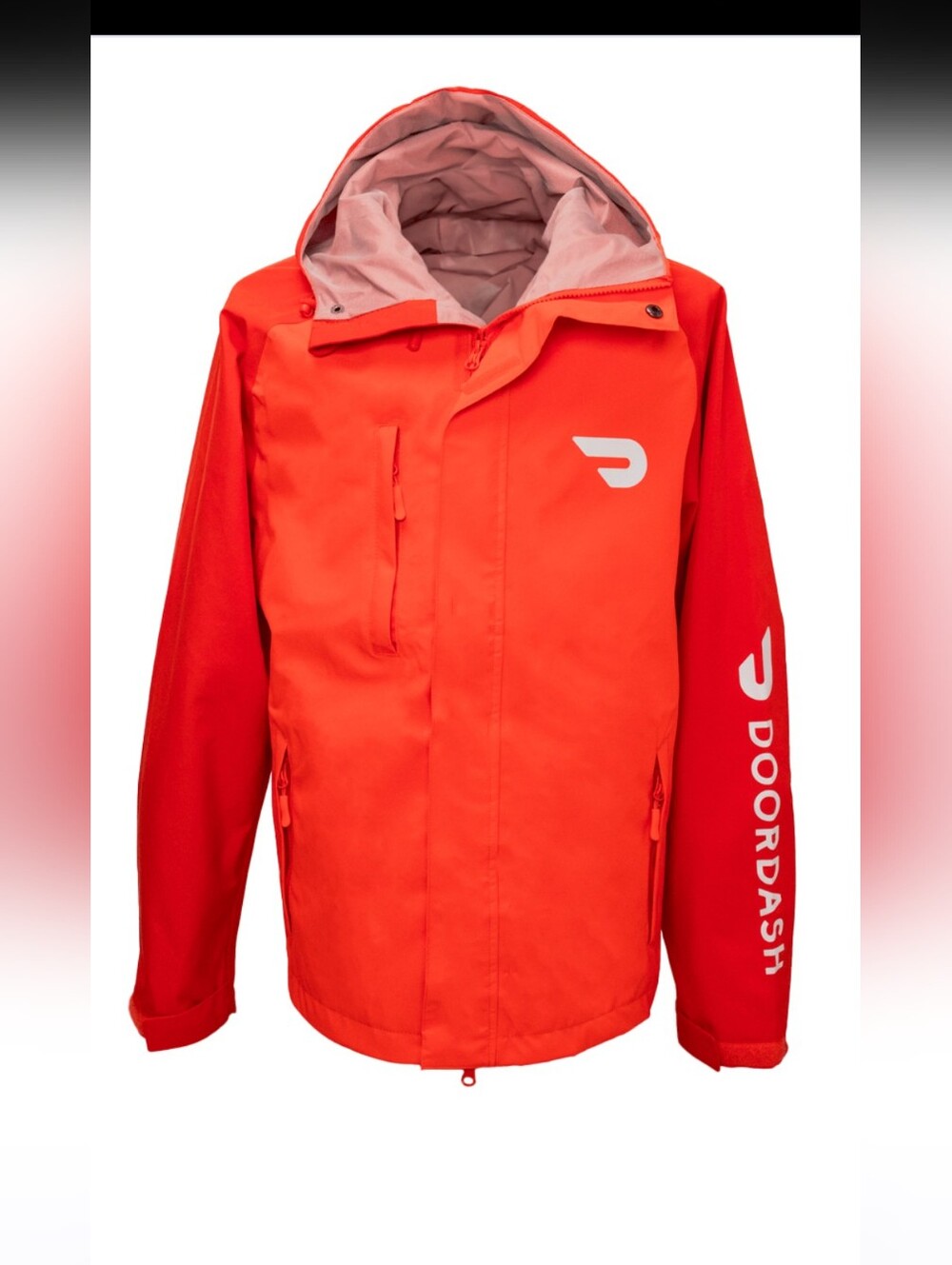 Doordash Rain Jacket w/ Hood Weatherproof Coat